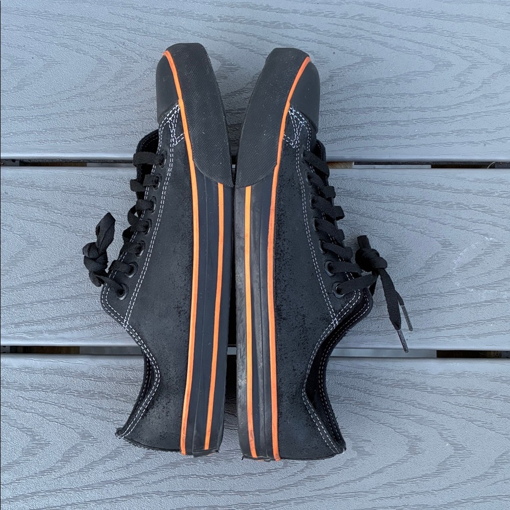 Harley-Davidson Women’s Zia Low Tops Sneakers Shoes Black & Orange Size 10 - Picture 9 of 11